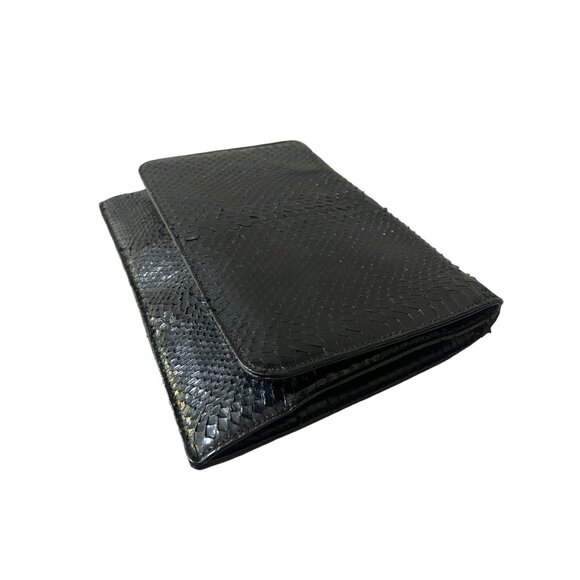 Authentic Snakeskin Clutch Black NEW - Picture 2 of 7